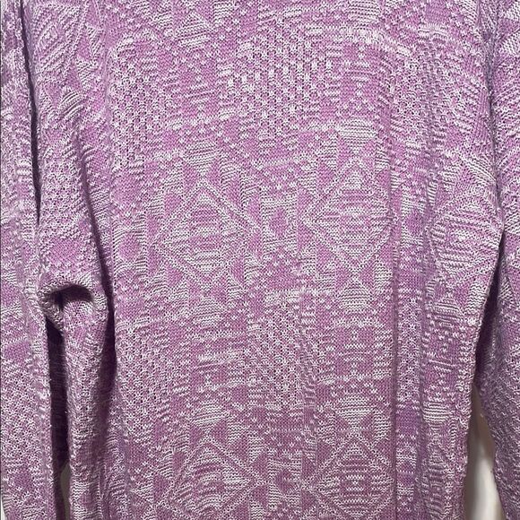 Purple Geometric Pattern Men's Sweater - Picture 3 of 9